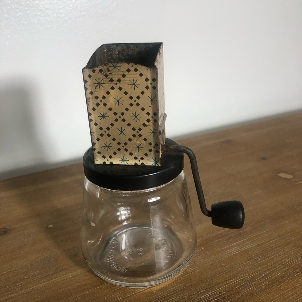 Vintage Androck grinder with attached jar